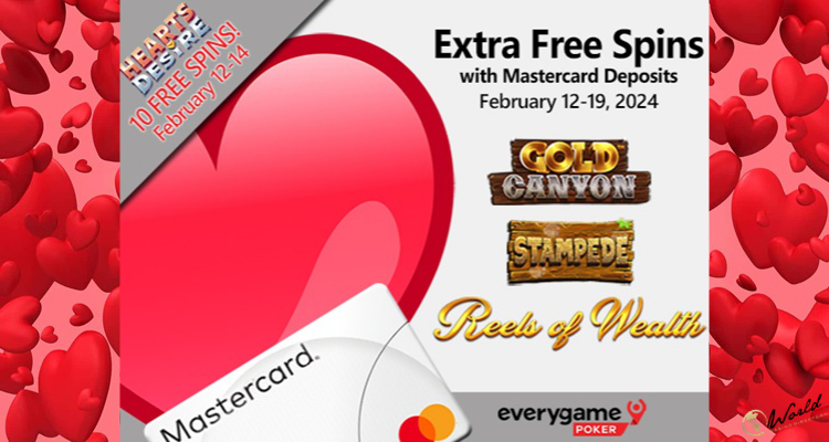 Everygame Poker is offering free spins from February 12th to 19th